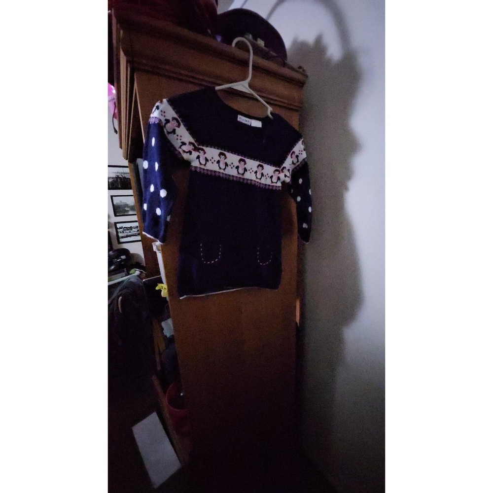 Penguin sweater girls blueberi boulevard size7/8 #97